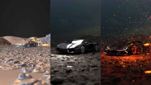 Fire Lambo With Particle –  blender models