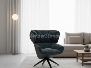 Minimalist Plywood Shell Dining Chair 3D Model (Blender/Cycles